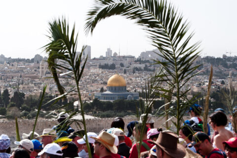 Jesus' journey from the Mount of Olives to Jerusalem on Palm Sunday